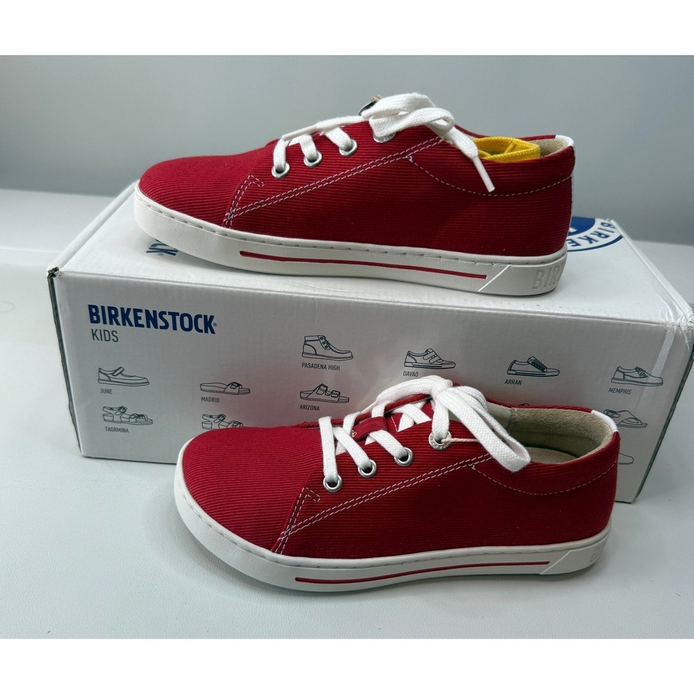 Birkenstock Arran Kids Red Canvas Low Top Sneakers Toddler 13 US 31 Euro NWB